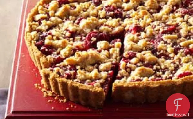 Crostata di briciole di mirtilli rossi e arancia