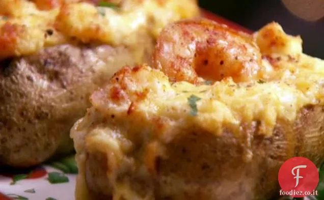 Patate ripiene di gamberi al forno due volte
