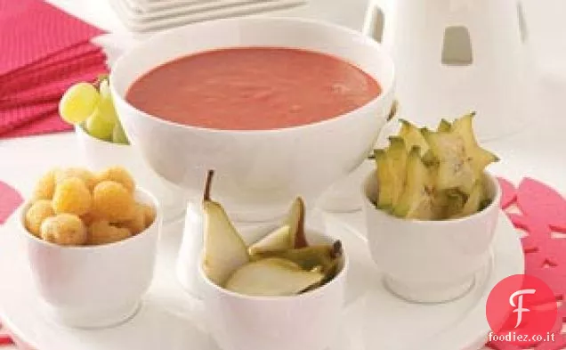 Fonduta calda di fragole