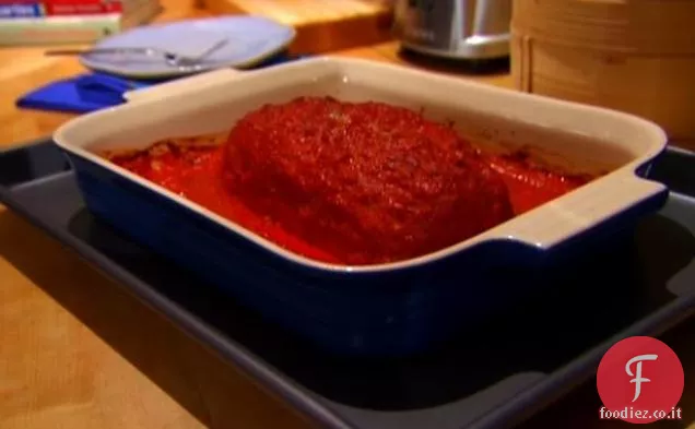 Polpettone di tacchino di Bubby con salsa di peperoni rossi