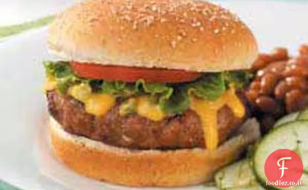 Hamburger di tacchino con salsa al formaggio jalapeno