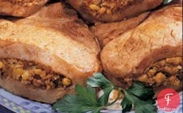 Costolette di pollo a farfalla ripiene di mais