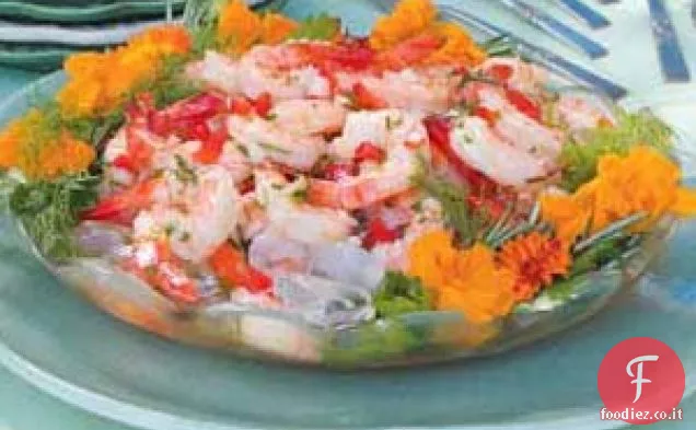Antipasto di gamberi alle erbe