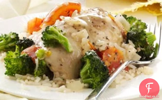 Pollo alle erbe e verdure