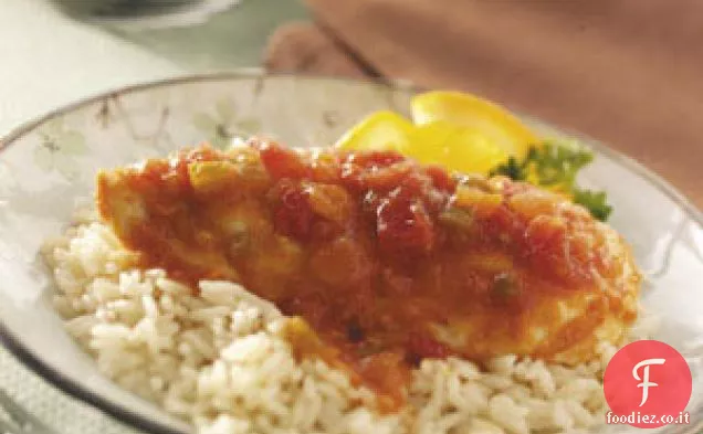Pollo con salsa all'albicocca e all'arancia