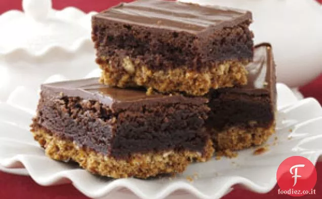 Brownies pretzel a triplo strato