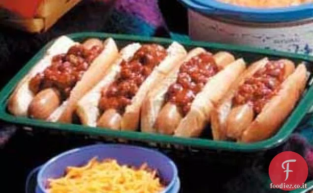 Hot dog con fagioli al peperoncino
