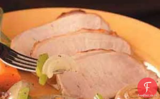 Arrosto di maiale alla griglia con miele ed erbe aromatiche