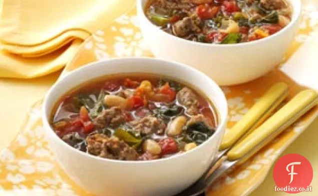 Zuppa di cavolo nero con salsiccia italiana