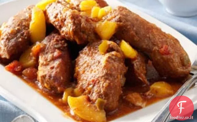 Maiale con salsa piccante alla pesca