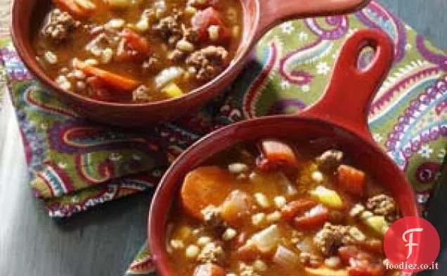 Zuppa d'orzo e manzo