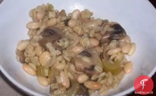 Orzo e funghi con fagioli