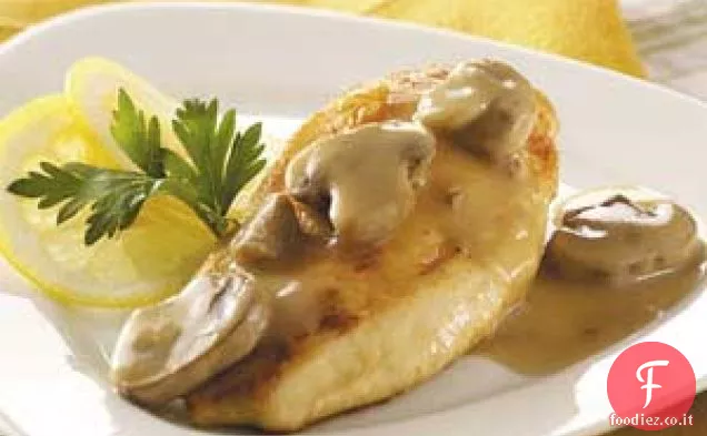 Pollo al limone e funghi