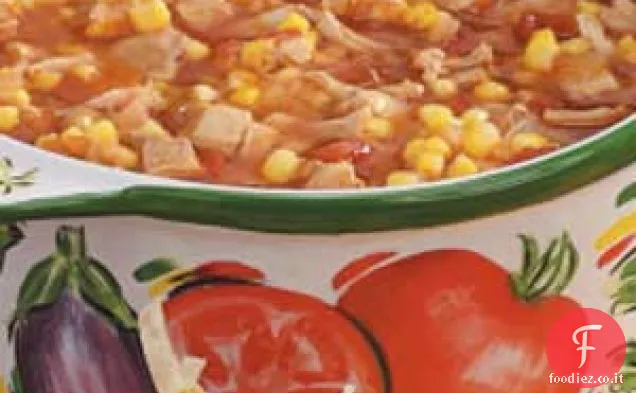 Zuppa piccante di pollo e pomodoro