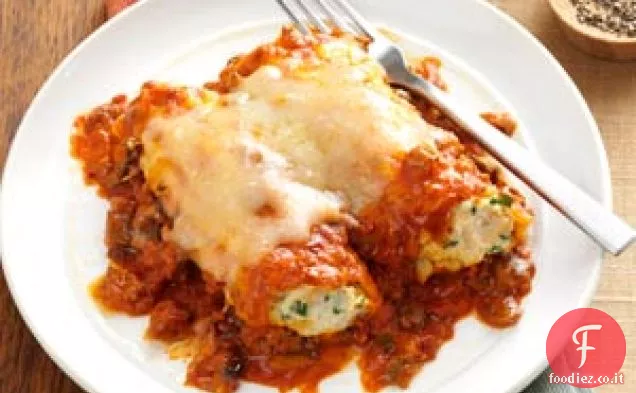 Manicotti a due carni in pentola a cottura lenta