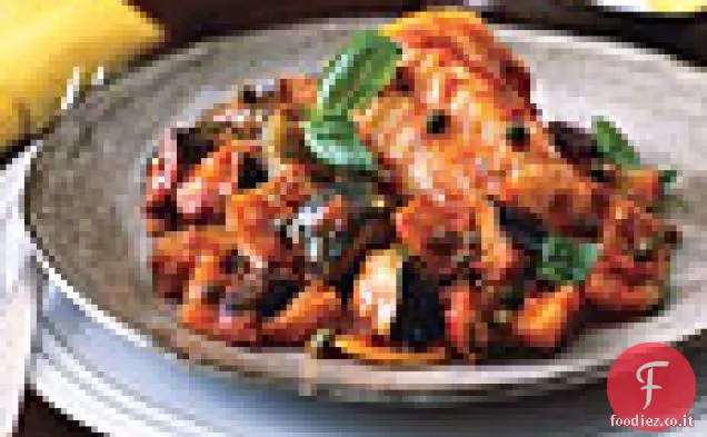 Rana pescatrice con Ratatouille