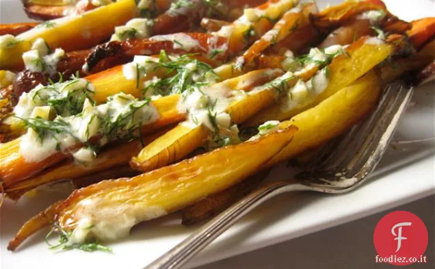Carote arrosto con aneto e zenzero