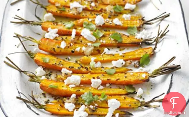 Carote arrosto con formaggio di capra