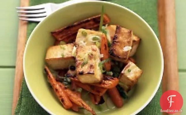 Tofu e carote glassate di soia