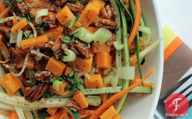 Carote, zucchine e formaggio Leicester rosso