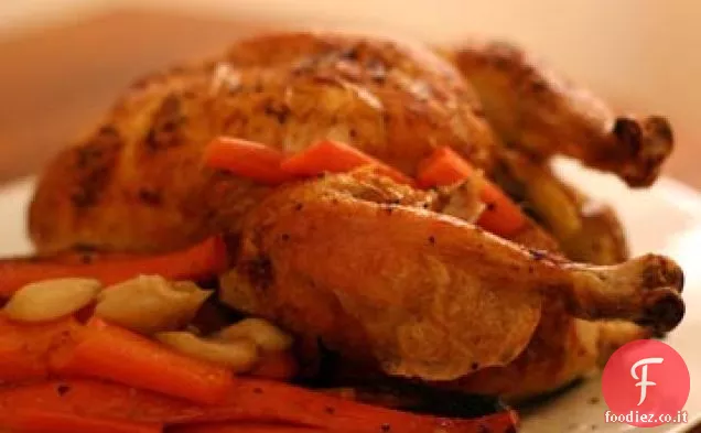 Pollo arrosto con carote
