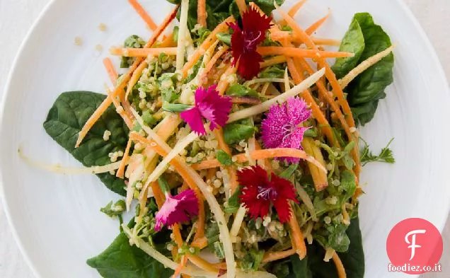 Carota piccante + insalata di quinoa con salsa di lime al cocco