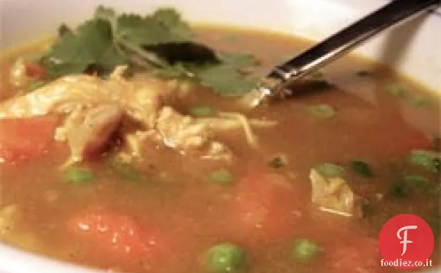 Cena stasera: zuppa di pollo al curry con carote