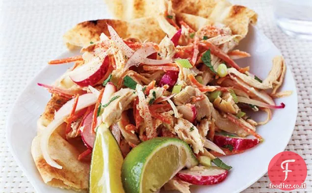 Insalata di pollo con Raita di carote al profumo di cumino