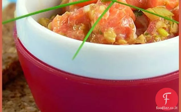 Tartaro di salmone allo zenzero