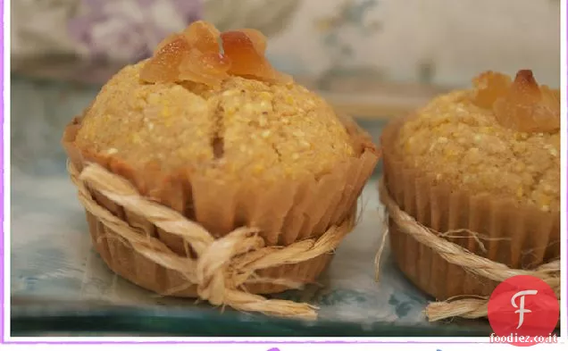 Muffin di Cornbread al cocco {con zenzero candito}