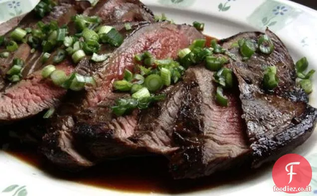 Bistecca al fianco marinata di soia allo zenzero