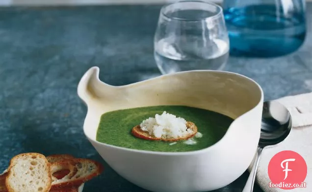 Zuppa di spinaci con Granité di Rafano