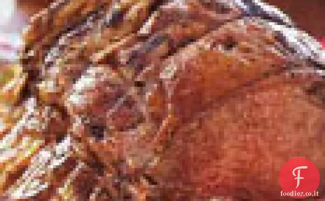 Costolette arrosto con salsa di Madeira e salsa di rafano