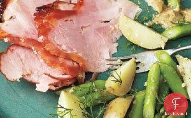 Albicocca-glassato Prosciutto con patate e asparagi Ricetta