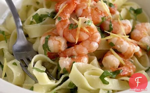 Gamberi al Limone e Rafano con Fettucini