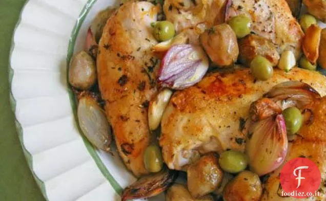 Petti di pollo arrosto e topinambur