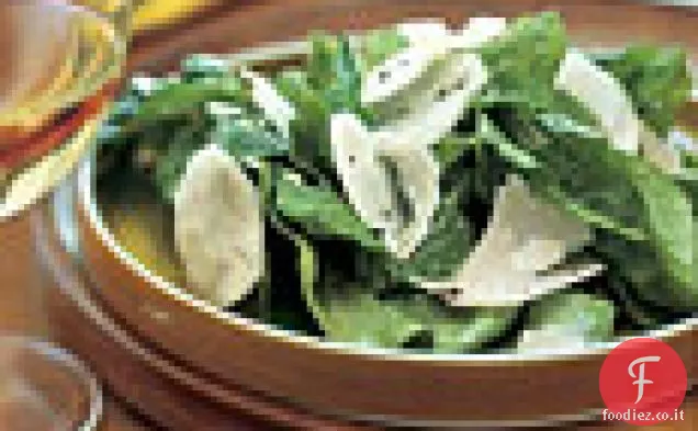 Insalata di topinambur e rucola con Parmigiano