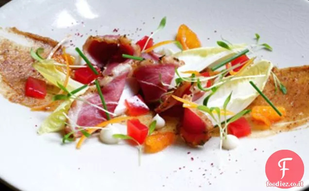 Anatra Pastrami; Medjool Data e arancia rossa Insalata