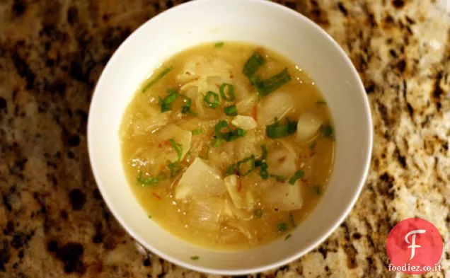 Cena stasera: Zuppa di Sunchoke con limone e zafferano