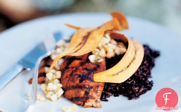 Pollo glassato con salsa Jicama