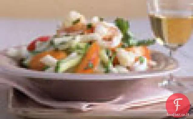 Insalata di gamberetti, Jícama e albicocche