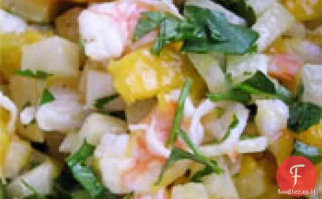 Cena stasera: gamberetti, jicama e insalata di mango