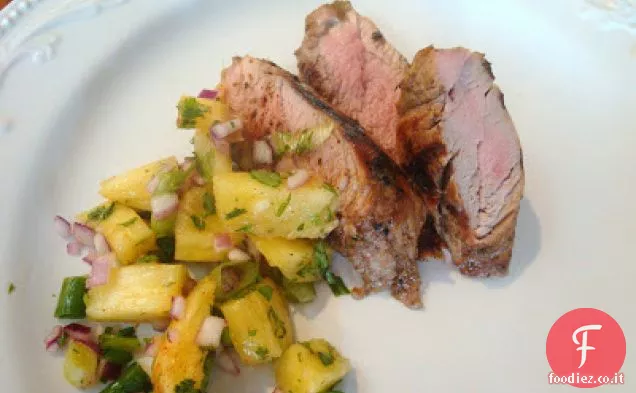 Filetto di maiale Jerk con salsa di ananas