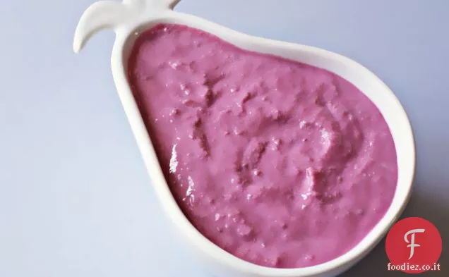 Senza latticini, senza uova e senza zucchero mousse di lamponi