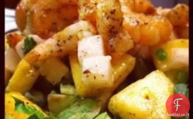 Insalata di jicama e ananas in vinaigrette al coriandolo