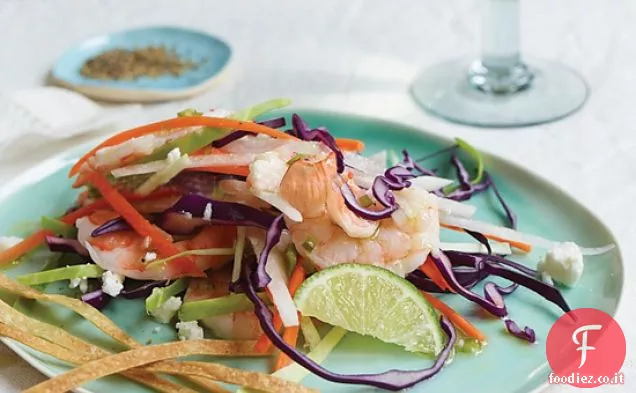 Slaw gamberetti con Vinaigrette Coriandolo-Lime