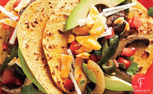 Portobello alla griglia e Tacos Poblano con Pico de Gallo