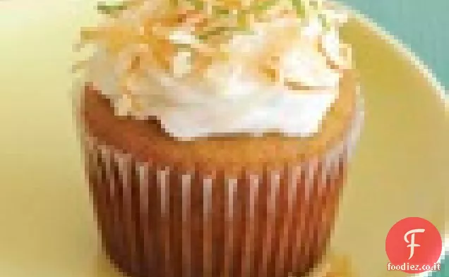 Cupcakes al lime senza cereali con glassa vegana al cocco