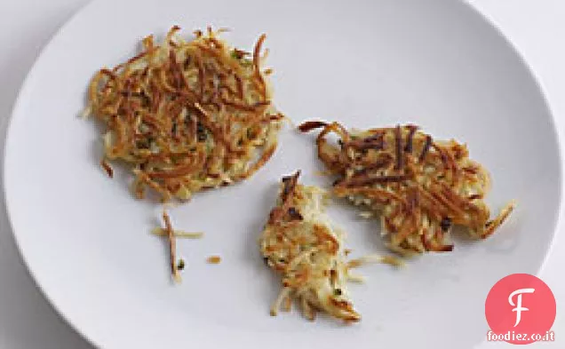 Frittelle di pastinaca, patate e scalogno