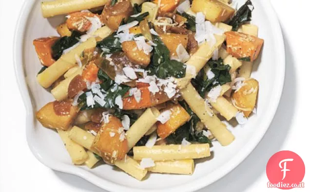 Ziti con padella-Ortaggi a radice arrostiti